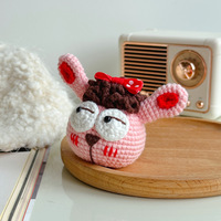 Boneka Gantungan Kunci DIY Gaya Kartun Mata Menjuntai Jepang Korea, Boneka Rajut Wol Buatan Tangan, Boneka Crochet Lucu Rajutan Tangan