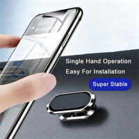 Support Téléphone Voiture Magnétique Puissant à Rotation 360°, Universel, Mini, en Alliage de Zinc, 8 Aimants, Bande Métallique Adhésive pour Tableau de Bord - Vente Chaude