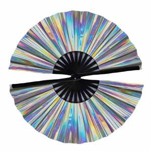 Natural PVC Hand Fan Plastic Angel Style with Floral <b>Pattern</b> for Home Decoration or Business Gifts Features Keychain Design - Product Image 2