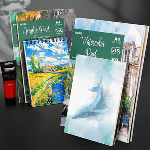 Panwenbo A4 A5 bloc de papier <span class=keywords><strong>aquarelle</strong></span> 300gsm sans acide presse à froid livre d'<span class=keywords><strong>aquarelle</strong></span> carnet de croquis Art peinture tampon de couleur de l'eau - Product Image 5