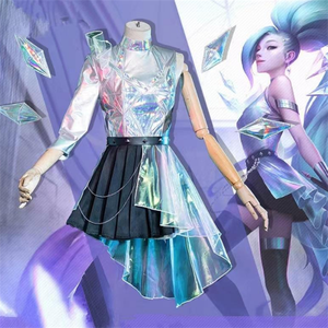 Nuovo Costume Cosplay <span class=keywords><strong>K</strong></span>/<span class=keywords><strong>DA</strong></span> All Out Seraphine di League of Legends, Outfit Olografico per Performance - Product Image 3