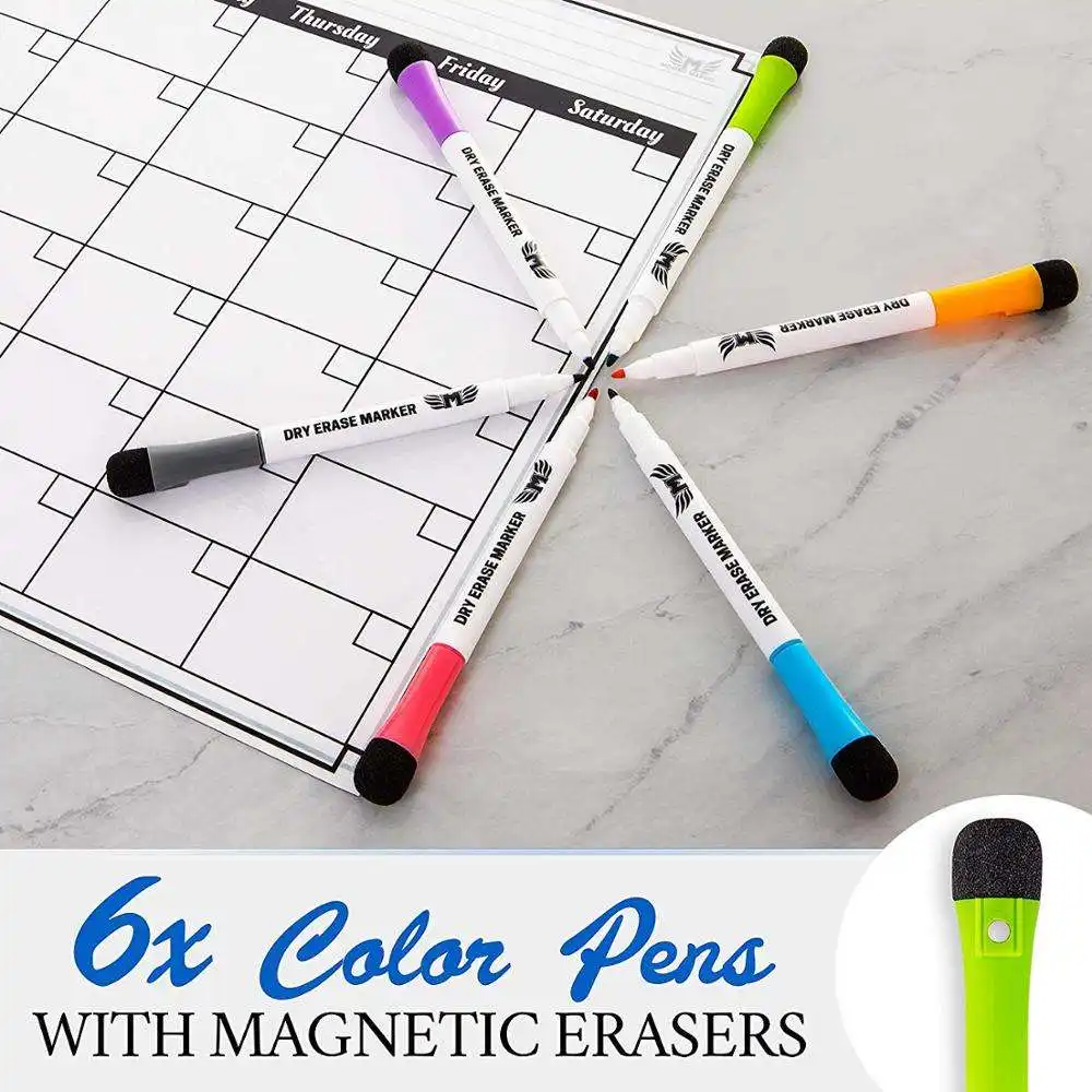 Stain Resistant Dry Erase Magnetic Calendar Whiteboard With Flat Gift Box Packing