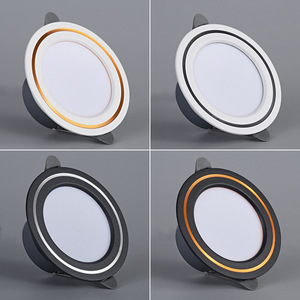 ไฟ LED ทรงกลมแบบฝังเพดาน สีดำ อะลูมิเนียมไร้ขอบ แสงสีขาวธรรมชาติ 4100K AC 220V ไฟส่องสว่างภายในอาคาร CRI 90 ปรับความสว่างได้ - Product Image 2