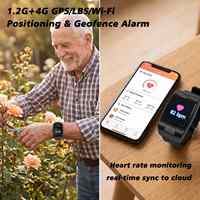Smartwatch VL12S 4G GPS con Display TFT Quadrato, Batteria 900mAh, IP67, Monitoraggio Frequenza Cardiaca, SpO2, Pressione Sanguigna, SOS, Dual SIM, Risposta alle Chiamate, per Anziani