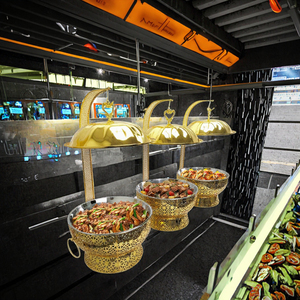 8L Luxo Aço Inoxidável Chafing Dish Set Hotel Banquetes Buffet Fogão Aquecimento & Holding <span class=keywords><strong>Equipment</strong></span> - Product Image 2