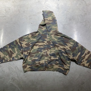 เสื้อฮู้ดดี้โอเวอร์ไซส์ทรงบ็อกซี่ลายพราง 420G ล้างสีแบบแอซิดวอช พิมพ์ลายทั่วตัว สไตล์วินเทจ ซิปหน้า ผ้าเฟรนช์เทอร์รี่ สตรีทแวร์ มีกระเป๋า  สำหรับผู้ชาย - Product Image 3