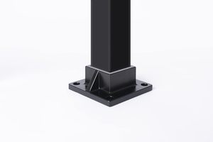 Support de fixation au sol pour poteau carré de 2 pouces et garde-corps de terrasse, robuste, en aluminium, noir - Product Image 5