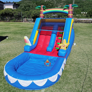 Toboggan aquatique gonflable d'extérieur avec <span class=keywords><strong>piscine</strong></span>, équipement de jeu pour les fêtes d'été des enfants dans la cour, pour des journées amusantes en famille dans le jardin - Product Image 3