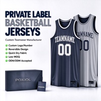 Maillot de basketball réversible personnalisé, uniforme d'équipe à marque privée, séchage rapide, gris foncé, gris clair, OEM ODM, faible MOQ, RTS