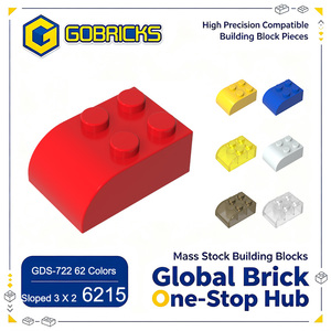 Pabrik Gobricks Grosir Plastik ABS Skala 1:8 Bagian Blok Bangunan 6215 Bata Lengkung GDS-722 Lengkung Miring 3 X 2 dengan 4 Stud - Product Image 1