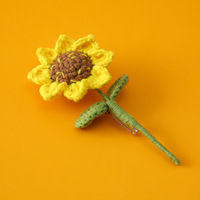 Accessoires au crochet Fleur Tournesol Rose Bijoux faits à la main Fête de vacances Protection de l'environnement Broche Accessoires assortis