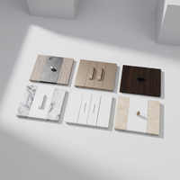 Interruptor de Pared Estándar Europeo KLASS de Madera de Nogal Natural, Interruptor Schuko de Dos Tonos, Diseño Delgado para Hotel o Villa