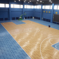 Rouleaux de revêtement de sol en caoutchouc pour salle de gym Panneaux de sol en plastique pour l'extérieur 1.8m * 20m Carreaux de terrain de basket extérieur