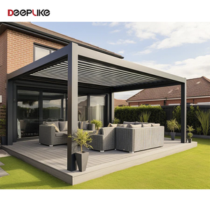 Pabellón de Jardín de Diseño Moderno, Gazebo de Aluminio Extruido con Techo de Celosía, Pérgola Bioclimática - Product Image 6