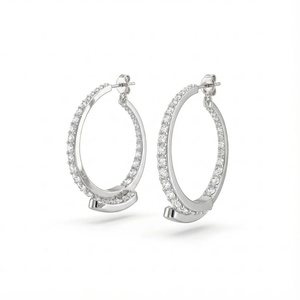 Pendientes Orbit Pave con Diamantes - Oro de 9k, 14k y 18k - Product Image 5