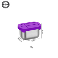 Boîte à goûter pour enfants en acier inoxydable 304, 50-230 ml, gobelet à sauce bento avec couvercle en silicone |   Conteneur de stockage alimentaire portable étanche