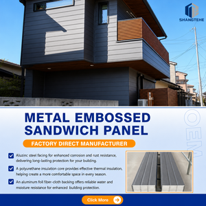 Panel de Pared Metálico de 20 mm con Patrón de <span class=keywords><strong>Ladrillo</strong></span> Tallado, Acero Galvalume, Aislamiento de PU, Revestimiento Exterior para Cuartos Fríos y Talleres - Product Image 2