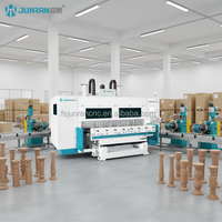 Centre d'usinage industriel CNC à 5 axes, type portique, pour tournage et fraisage, 8 broches, robuste, automatique, haute précision, pour meubles en bois massif