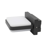 Applique Murale LED Carrée en Aluminium, Extérieure et Intérieure, IP44, Éclairage Haut et Bas, Noire, Moderne, pour Maison, Jardin, Escaliers, Chambre, Chevet, Salle de Bain