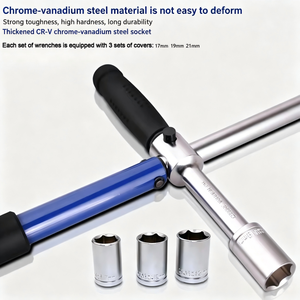 Llave Dinamométrica Ajustable Tipo Cruz de 490 mm, Acero al Cromo Vanadio, con Escala, Herramienta para Reparación de Neumáticos - Product Image 5