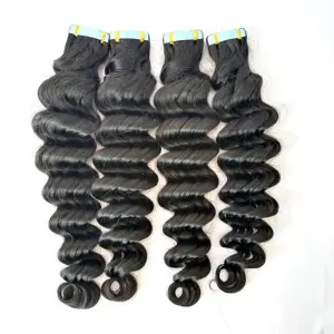 Großhandel vietnam ischen rohen Haarband ins Extensions 100 menschliches Haar nahtlose unsichtbare Nagel haut ausgerichtetes Klebeband in menschlichen Haar verlängerungen