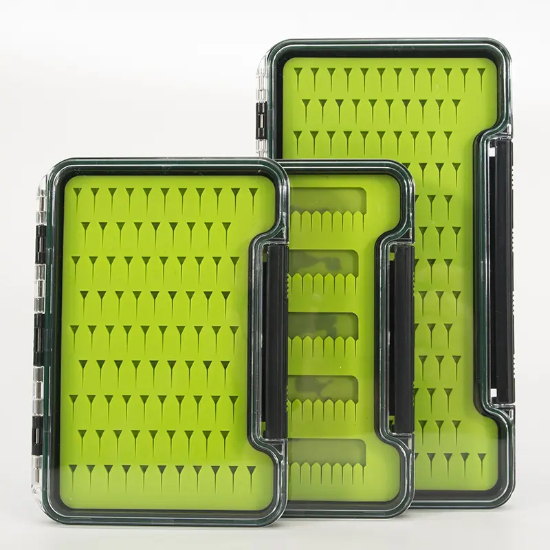 Factory Wholesale High Quality Plastic and Rubber Fishing Double Sided Fly Fishing Box