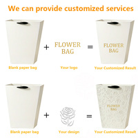 Sac de transport pour fleurs imperméable sur mesure avec poignée découpée pour emballage de bouquets de mariage, rigide, fabriqué par un professionnel