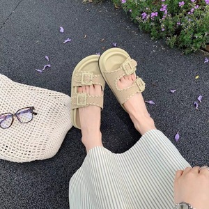 Sandalias de Verano para Mujer Estilo Birkenstock, Punta Abierta, Doble Hebilla, Suela Gruesa, Pantuflas de Alta Calidad - Product Image 3