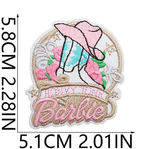 लड़कियों के लिए पश्चिमी काउबॉय कढ़ाई पैच के लिए गुलाबी कपड़े लोहे पर लोगो बैग जैकेट कंप्यूटर कढ़ाई खेल कार सजावट - Product Image 3