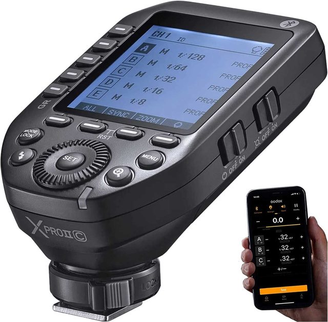 Godox Xpro-C E-TTL II Wireless Flash Trigger 1/8000s HSS Transmitter 2.4G Metal for EOS Cameras Outdoor Studio Strobe