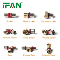 IFAN BS 7291 Best-seller Raccord de tuyau PEX PN25 Raccords de presse PEX de couleur rouge 16-63MM Raccords PEX en laiton de type complet pour l'approvisionnement en eau