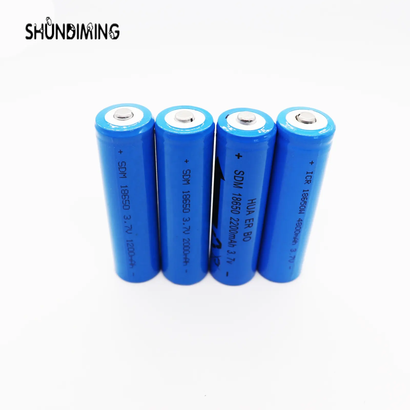 Customized capacity 1200/2000/4800mah high quality 3.7v rechargeable li-ion 18650 batteries