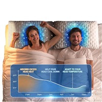 Oreiller rafraîchissant double face en mousse à mémoire de forme, dissipant la chaleur, blanc, rectangulaire, soutien du cou, pour le sommeil estival à la maison