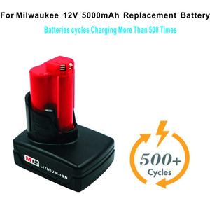Batería de iones de litio de alta calidad, 12V, 6000mAh, repuesto para Milwaukee 12V, M12, 48-11-2401, 48-11-2402, 48-11-2420, herramienta eléctrica - Product Image 2