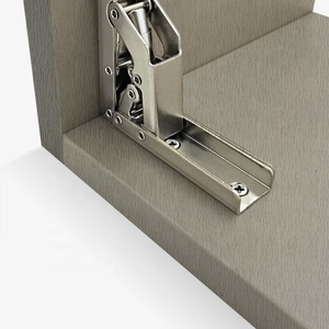 Charnière de placard moderne en acier sans perçage, à fermeture amortie, avec amortisseur de pont épaissi, finition nickel, pour portes d'armoires de salon et de cuisine - Product Image 4