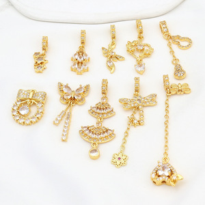 14k Gold Plated <b>Copper</b> Pendant Butterfly Star Design Cubic Zirconia DIY Jewelry Accessory Necklace <b>Bracelet</b> Findings - Product Image 4