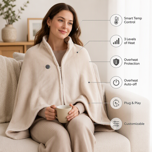 Poncho chauffant pour une chaleur toute la journée, recharge USB rapide et portable, idéal pour le <span class=keywords><strong>camping</strong></span>, les trajets quotidiens et les pièces fraîches, pour se réfugier dans un endroit confortable - Product Image 1