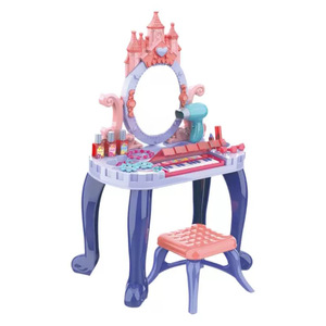 Ensemble de jeu multifonctionnel Château Piano Princesse avec coiffeuse pour enfants, maquillage, son, lumière et chaise - Product Image 4