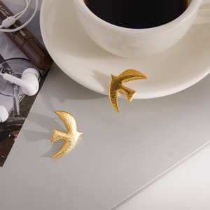 Gold Bird Design Earrings Stainless Steel Animal Shape Fashion Jewelry Set For Women Autumn Winter Style - Product Image 4