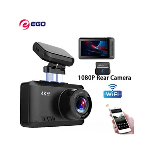 Cámara de salpicadero de doble lente 4K para coche, videocámara 4K con GPS, WIFI, DVR, grabadora de vídeo