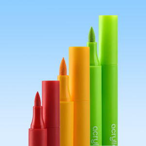 مجموعة أقلام ماركر أكريليك جديدة بـ 12-48 لونًا برأس ناعم وفرشاة مستقيمة للرسم - Product Image 3