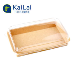 Bandeja de pulpa de sushi de papel reciclado biodegradable Bandeja de papel de transporte Bandeja de sushi de papel de reciclaje de <span class=keywords><strong>comida</strong></span> rápida Desechable - Product Image 2