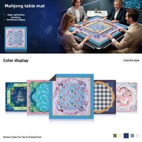 Nouveau tapis de table de mahjong le plus vendu, grand, antidérapant, silencieux, avec bordure renforcée, motif floral pavillon, en caoutchouc naturel pour
