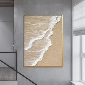 Main <span class=keywords><strong>Peinture</strong></span> À L'huile <span class=keywords><strong>Beige</strong></span> <span class=keywords><strong>Plage</strong></span> Texture <span class=keywords><strong>Peinture</strong></span> Blanc Océan Vagues Impasto Art Mural Moderne Minimaliste Maison Mur Décor - Product Image 6
