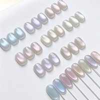 HS OEM Marque Privée 12 Couleurs Vernis Gel Magnétique Effet Œil de Chat à Base de Perles de Verre Végétalien Non Toxique UV LED Soak Off