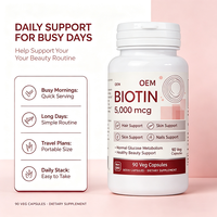 Capsules de Biotine en Gros OEM, 90 Comprimés, 5000mcg, Complément Alimentaire en Vrac, Marque Privée pour Distributeurs