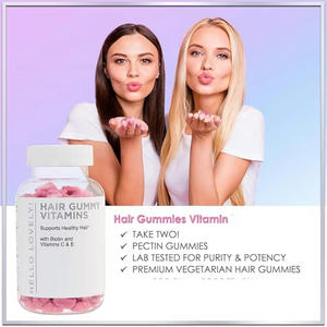 Gomillas de pelo veganas 3 en 1 para el crecimiento del cabello, gominolas de biotina para la piel del cabello, gominolas de biotina para la piel, OEM con etiqueta privada vegana - Product Image 6