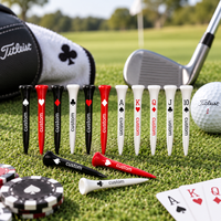 Tees de golf en bois personnalisés avec logo poker classique, design gratuit, impression de qualité supérieure, plusieurs couleurs assorties, accessoires de golf, cadeaux