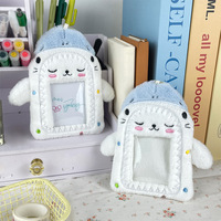 Mignon en peluche requin chat étoile pendentif porte-clés sac de cartes souple avec chaîne pour campus ou bus pour afficher des photos d'étoiles