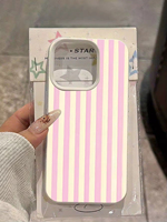 Étui de téléphone portable en cuir texturé rose tendance pour iPhone 16 15 17 Air Pro Max Coque de protection antichoc